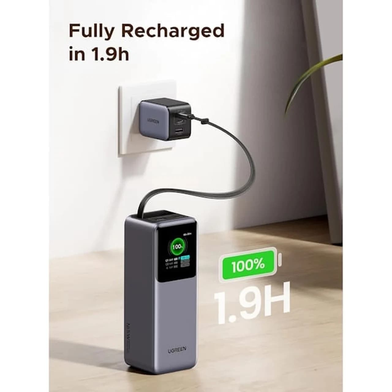 پاوربانک PD و فست شارژ UGREEN 165W 20000mAh مدل Nexode PB726-55987B – خاکستری (گارانتی 18 ماهه آسان پیشرو) — تصویر ۵
