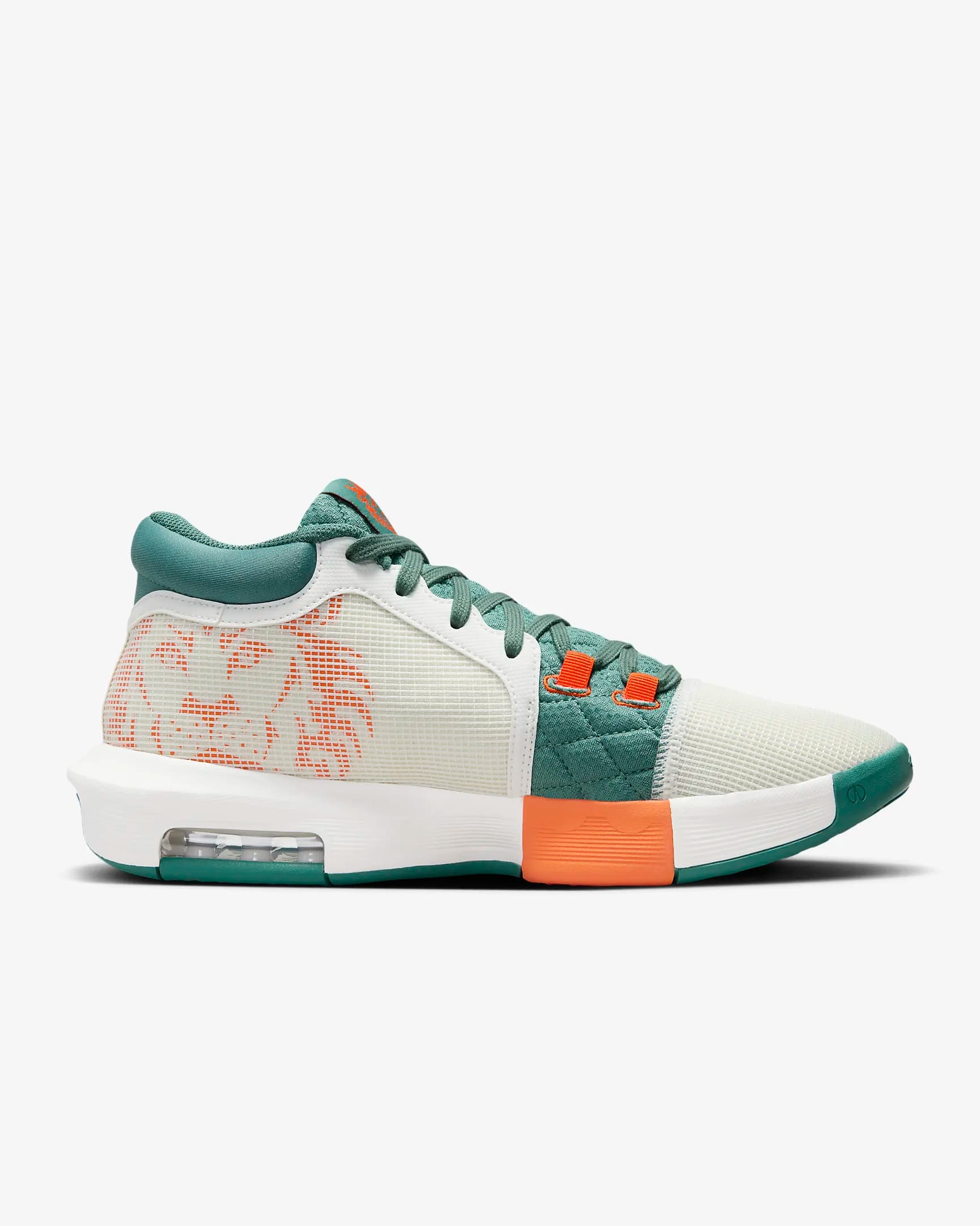 کتونی بسکتبال Nike Lebron Witness 8 نایک لبرون ویتنس 8 سفید سبز — تصویر ۴
