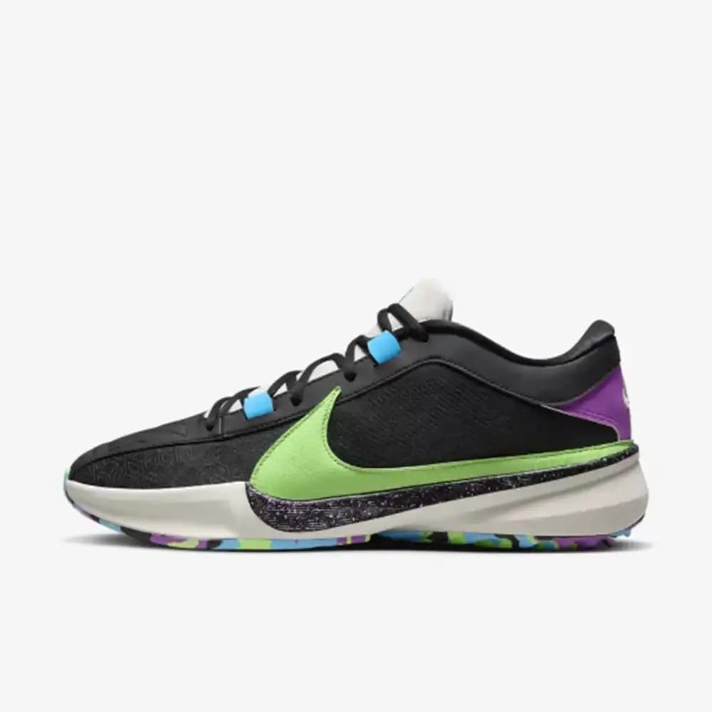کتونی بسکتبال Nike Zoom Freak 5 نایک زوم فریک ۵ رنگ مشکی سبز فسفری