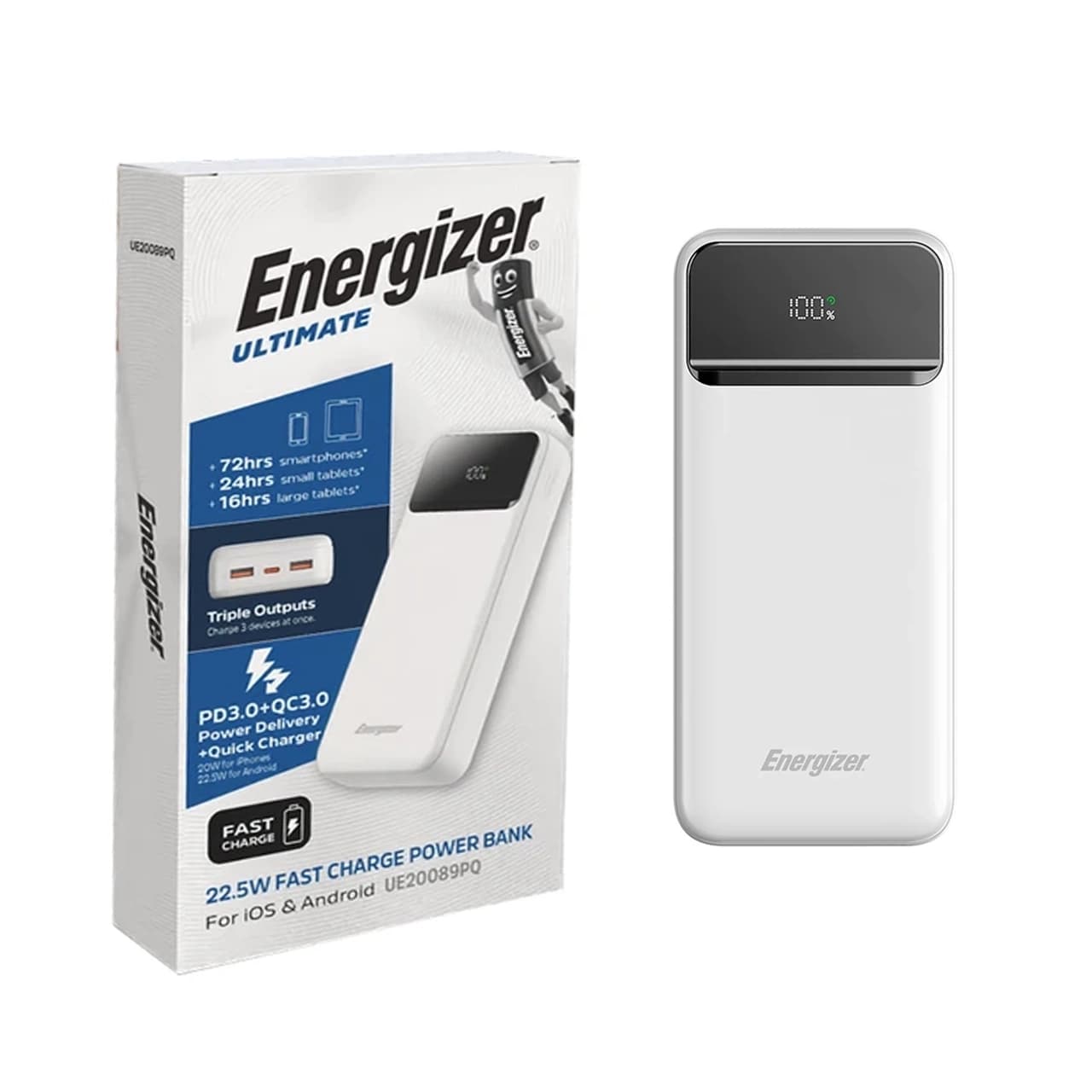 پاوربانک PD و فست شارژ Energizer 22.5W 20000mAh مدل UE20089PQ – مشکی (گارانتی متین) — تصویر ۷