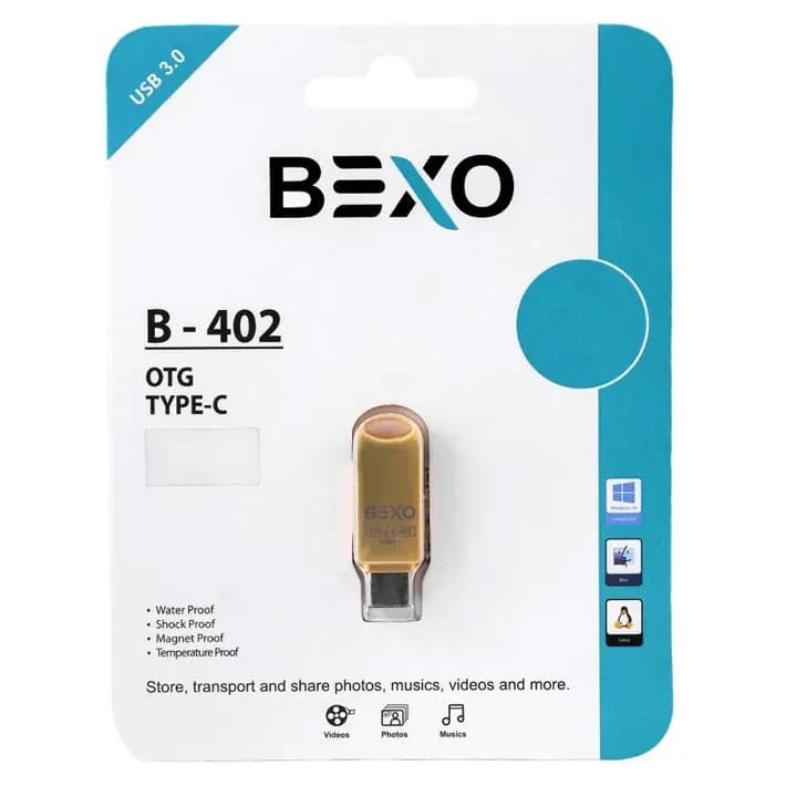 فلش مموری بکسو OTG BEXO B402 64GB GOLD