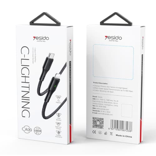 کابل شارژ گوشی موبایل یسیدو مدل yesido CA99 TYPE C to LIGHTNING — تصویر ۳
