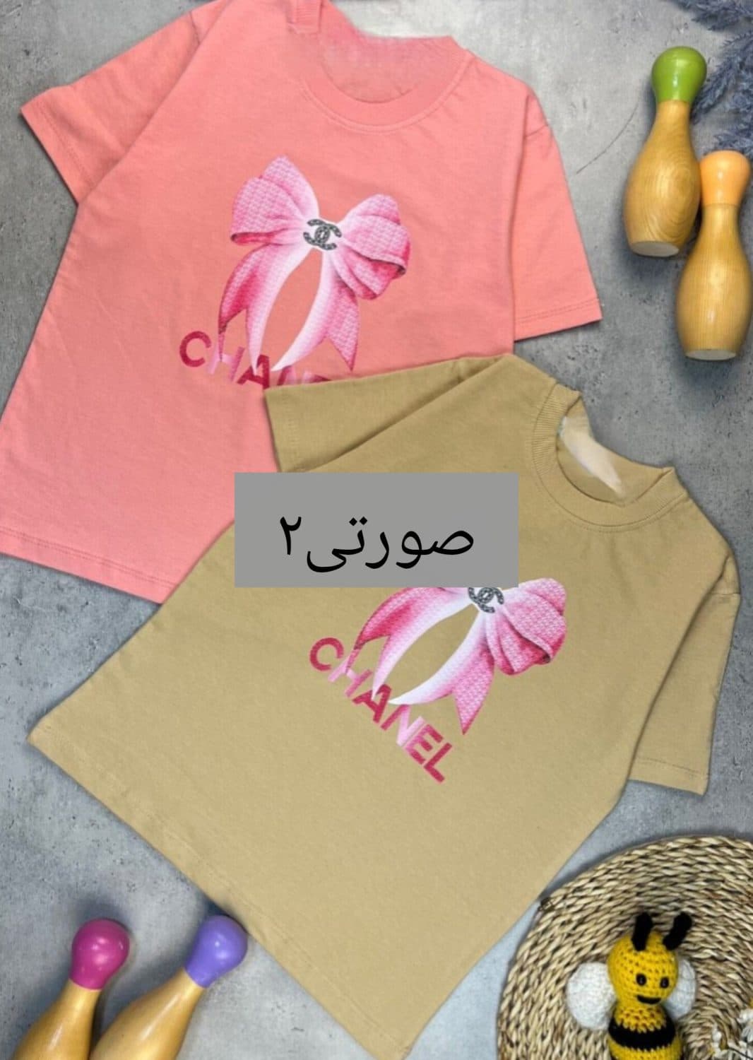 تیشرت دخترانه پاپیون مناسب ۹ تا ۱۴ سال — تصویر ۳
