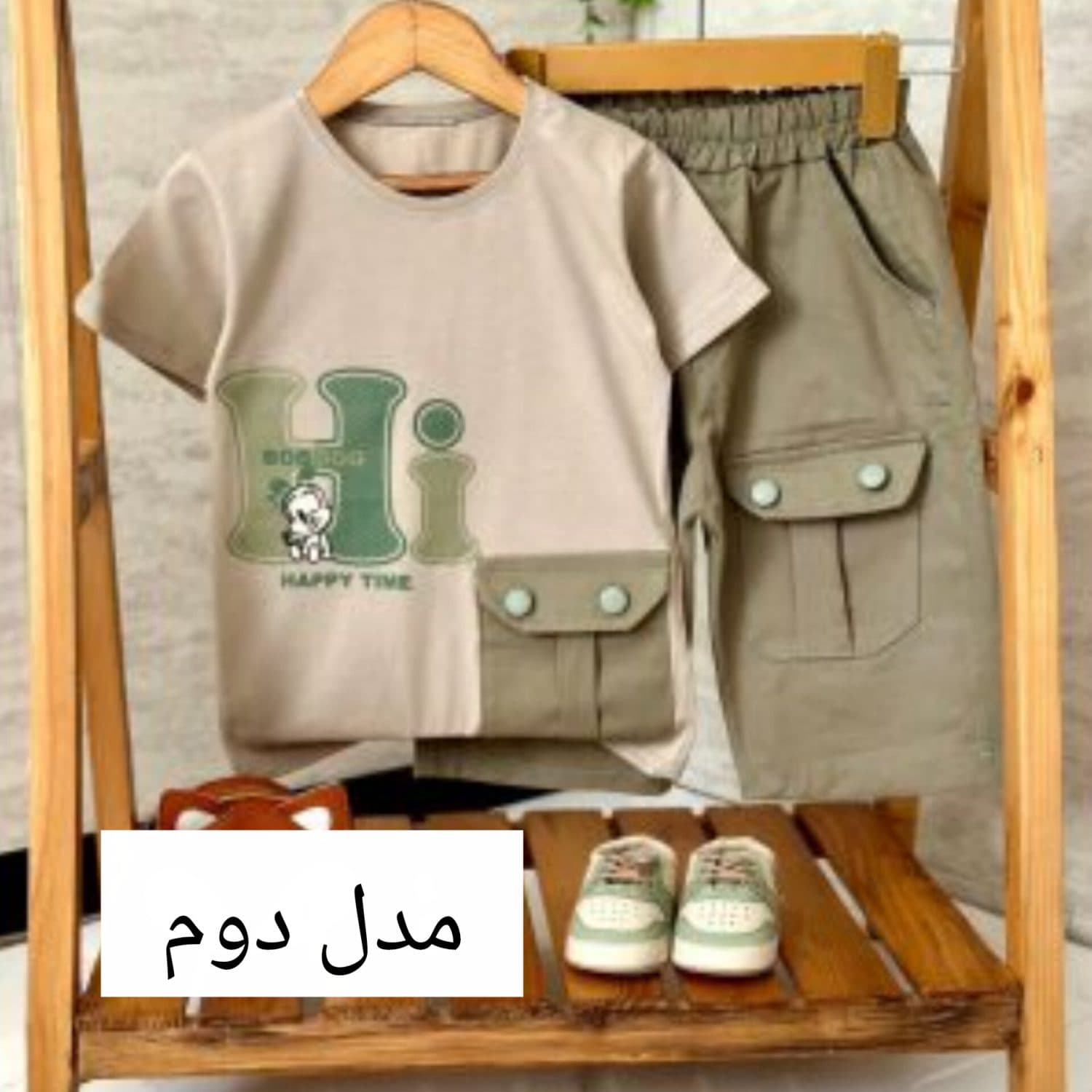 ست تیشرت و شلوارک کتان پسرانه مناسب ۲تا ۱۰ سال — تصویر ۳