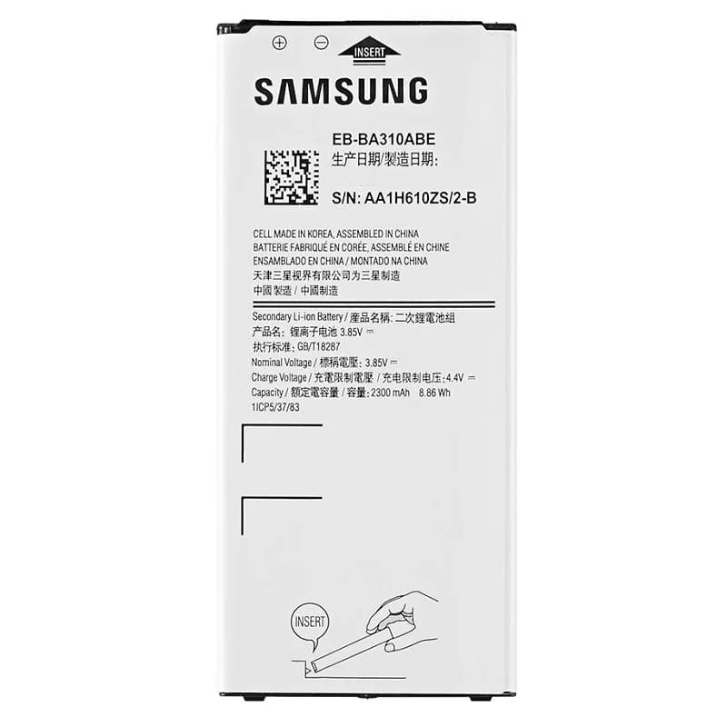باتری گوشی سامسونگ Samsung Galaxy A3 2016 / A310 مدل: EB-BA310ABE — تصویر ۲