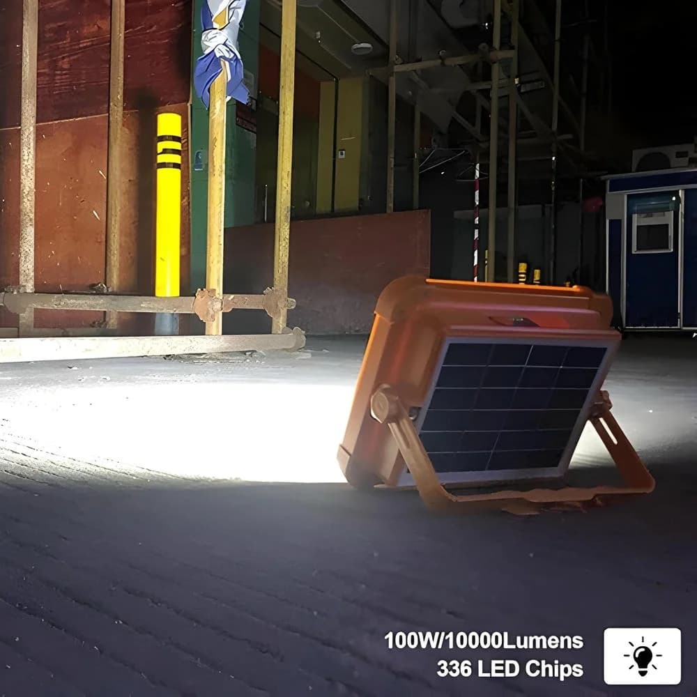 پروژکتور خورشیدی 150 وات با پاوربانک مدل Solar LED Light 150W D08 — تصویر ۳