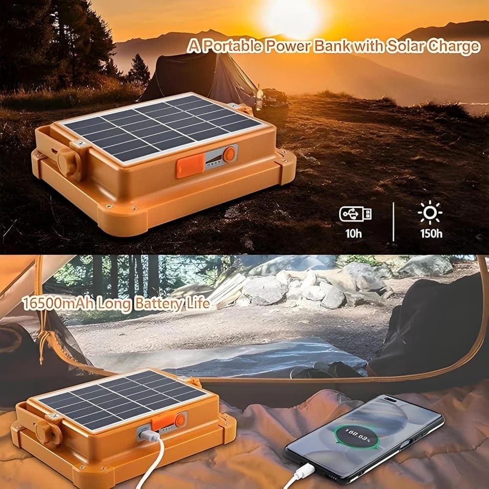 پروژکتور خورشیدی 150 وات با پاوربانک مدل Solar LED Light 150W D18 — تصویر ۶