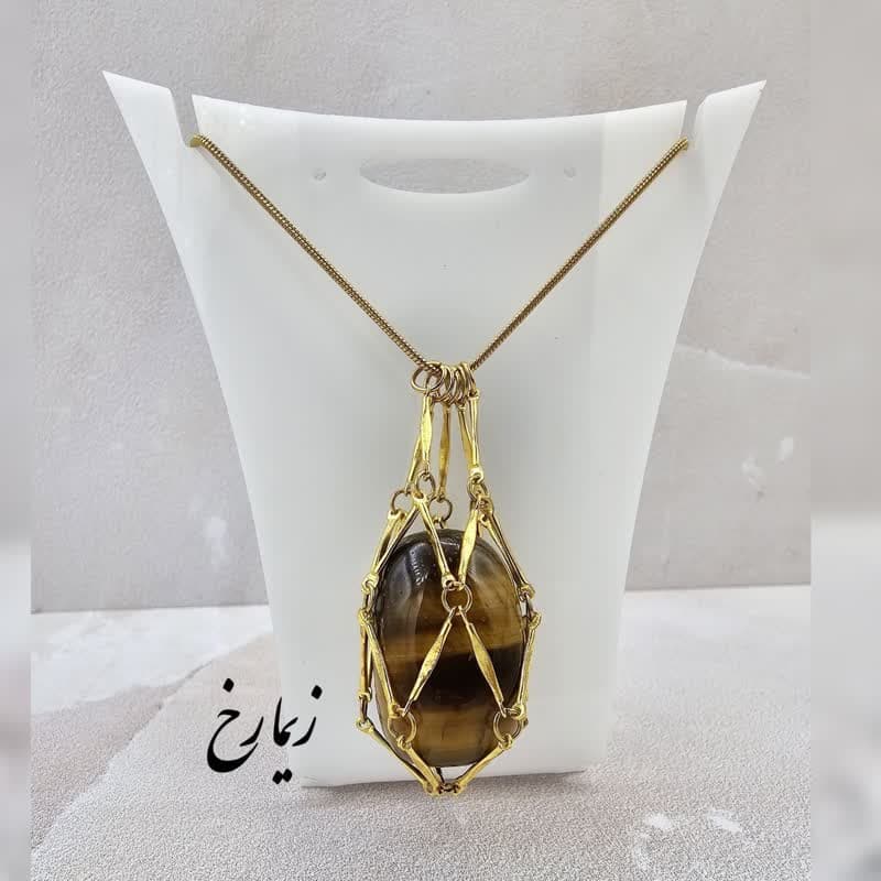 گردنبند آویز سنگ چشم ببر