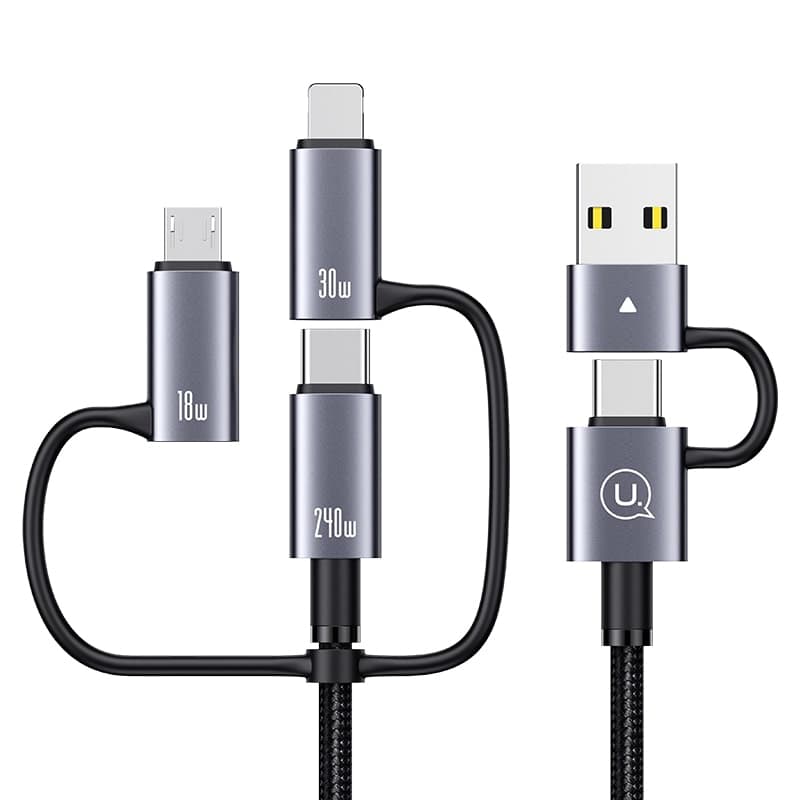 کابل تبدیل USB / USB-C به USB-C / Micro USB / Lightning یوسمز مدل SJ738 طول 2 متر