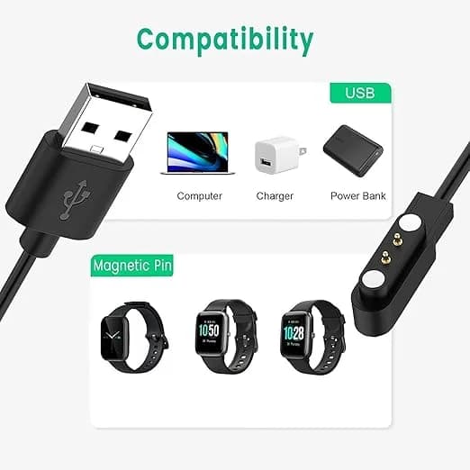 کابل شارژر مدل Q020 مناسب برای ساعت هوشمند مدل N020/ID205U/ID205S/ID205L/ID216/SW021/SW025/SW01/SW023 — تصویر ۵