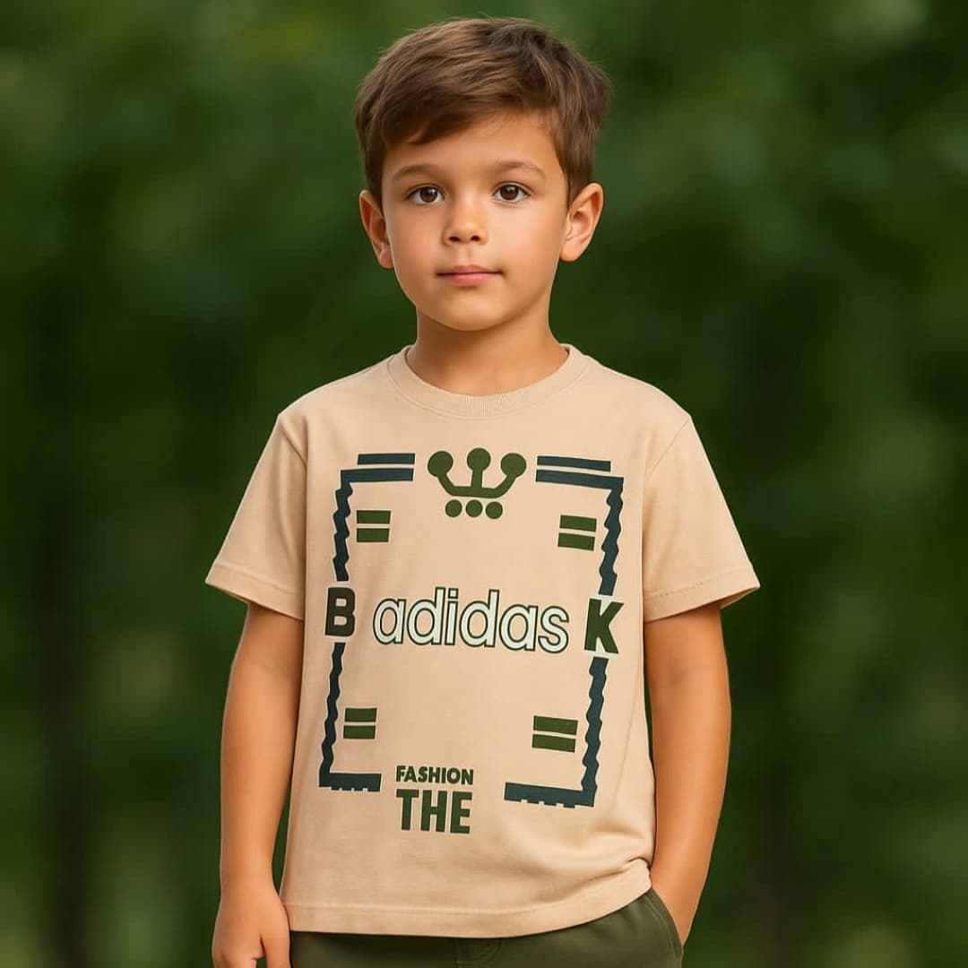 تیشرت بچه‌گانه نگین‌دار طرح adidas | اسپرت و خاص | پنبه‌ای درجه یک — تصویر ۲