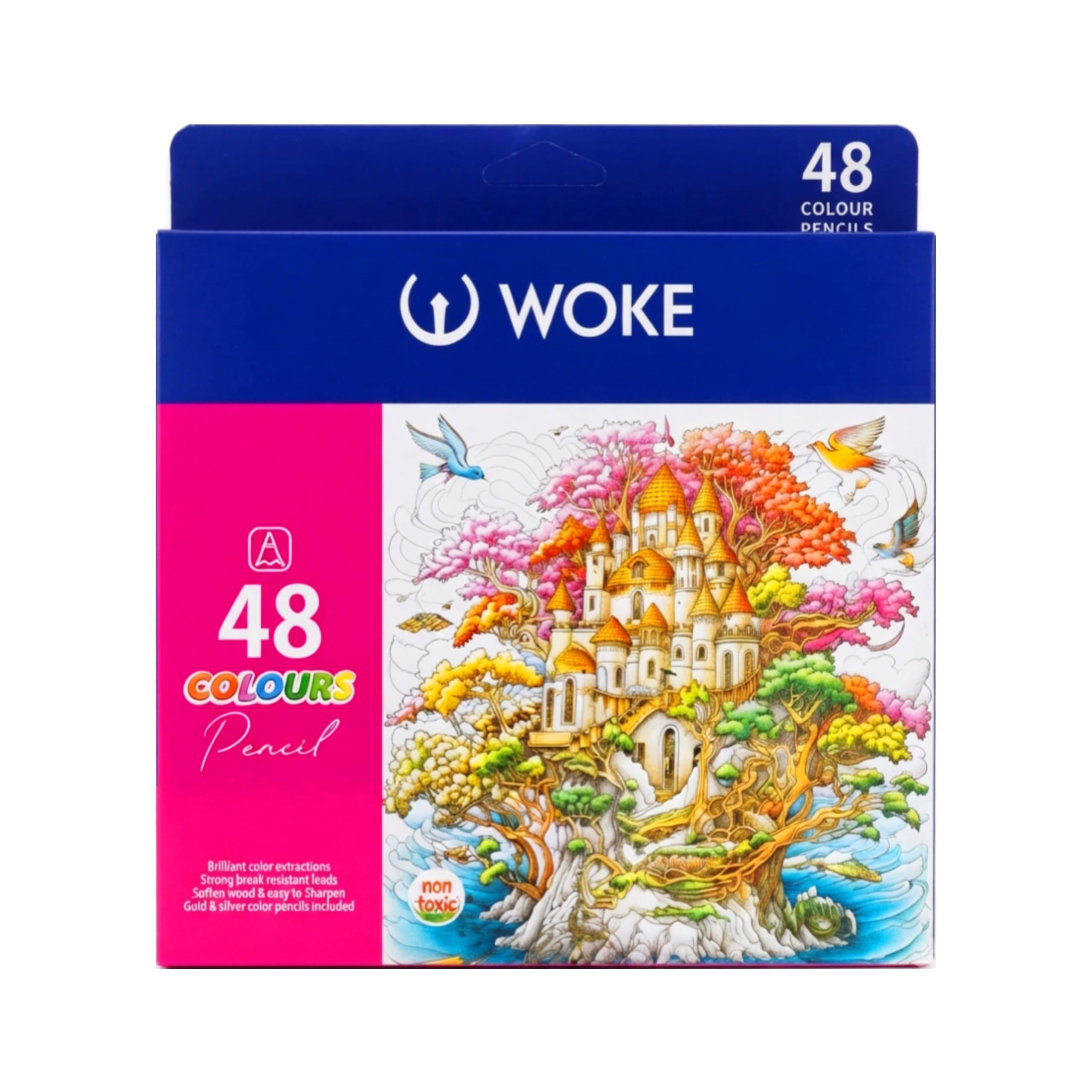 مداد 48 رنگ مقوایی ووک WOKE — تصویر ۳