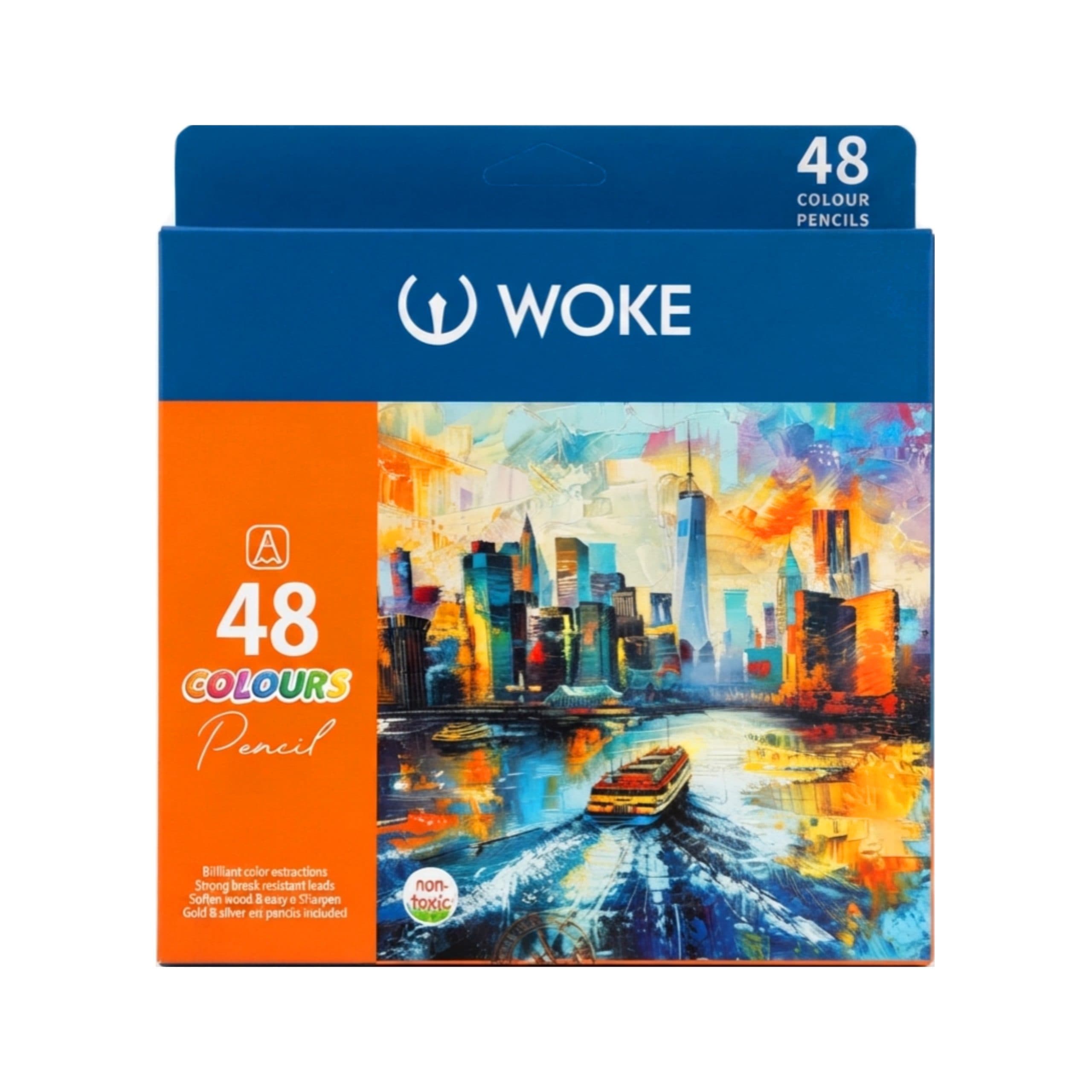 مداد 48 رنگ مقوایی ووک WOKE