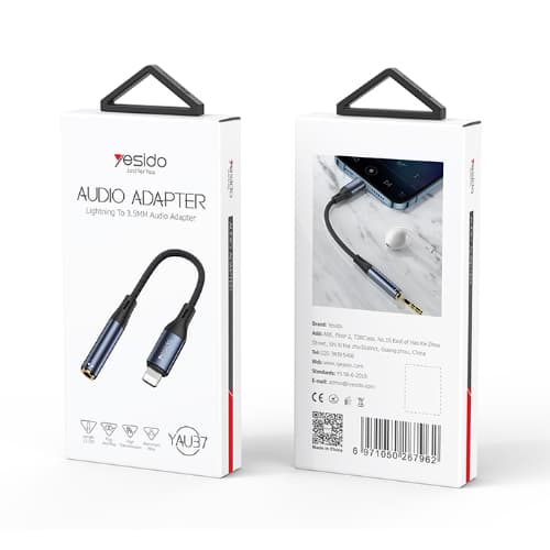 تبدیل کابلی یک LIGHTNING نری به یک SOUND مادگی مدل yesido YAU37 — تصویر ۵