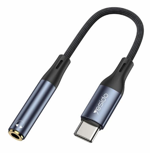 تبدیل کابلی یک TYPE C نری به یک SOUND مادگی مدل yesido YAU38 — تصویر ۲