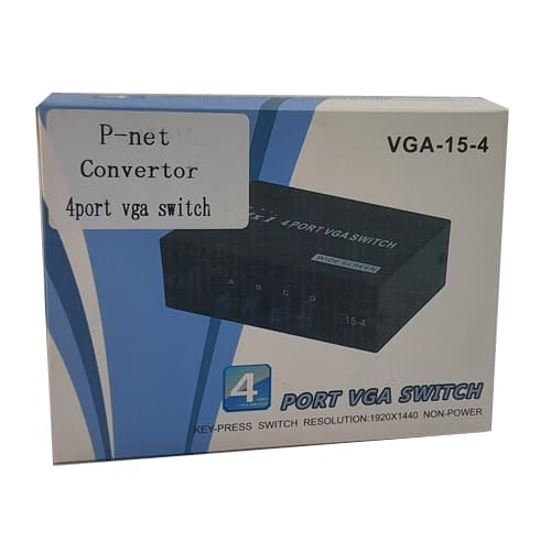 وی‌ جی‌ ای سوییچ چهار پورت دستی مدل p net VGA SWITCH 4 PORT