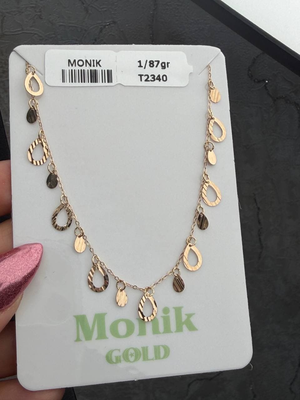 گردنبند پولکی اشکی