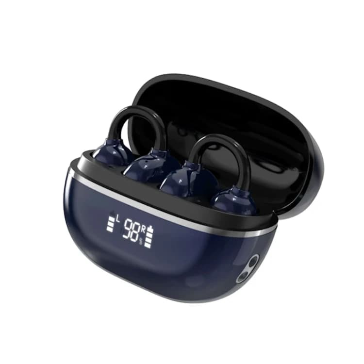 ایرپاد لاله‌ ای القایی airpods LDNIO صفحه نمایش دار مدل T08 مشکی و کرمی
