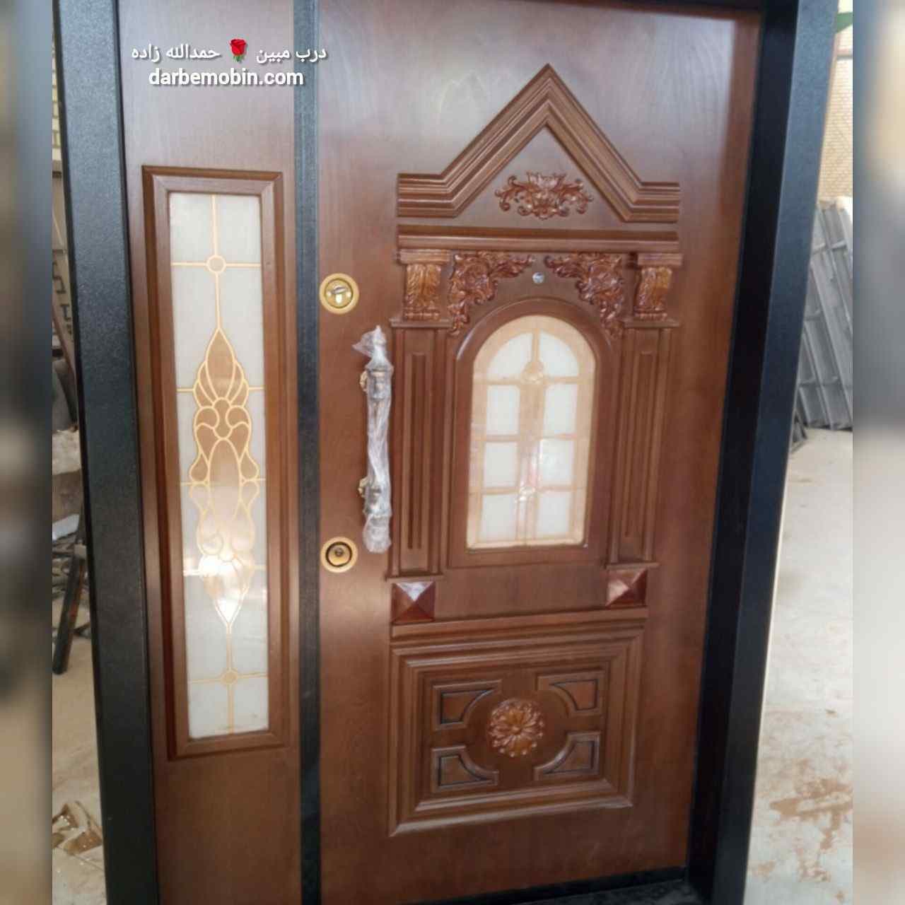 درب لابی مدرن راش درب ضدسرقت لابی یکونیم لنگه جدید کد 710 — تصویر ۲