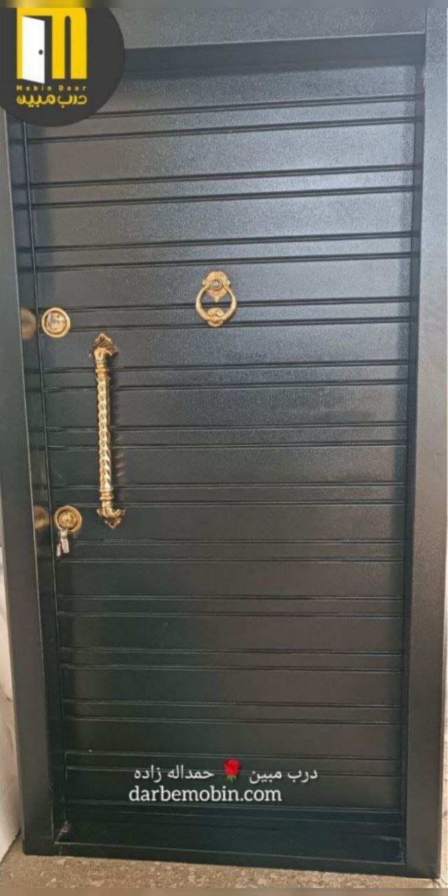 درب ضدسرقت روی فلز طرح ترمو مشکی جدید مدرن کد 780