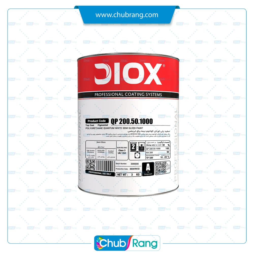 رنگ سفید نیمه براق پلی یورتان کوانتوم دیوکس QP200.50 گالن