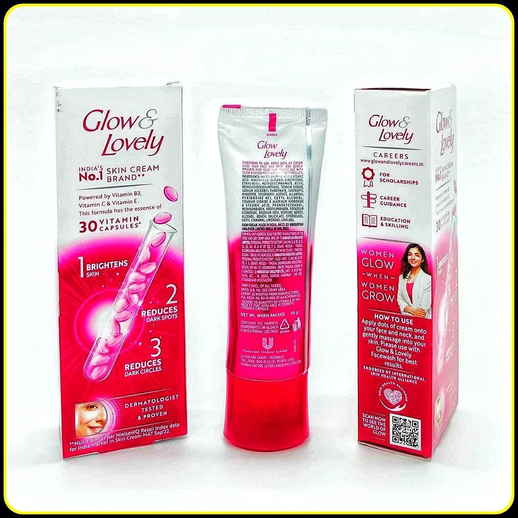 کرم روشن کننده گلو اند لاولی Glow & Lovely Advanced Multi Vitamin حاوی ویتامینهای B3 C و E — تصویر ۲