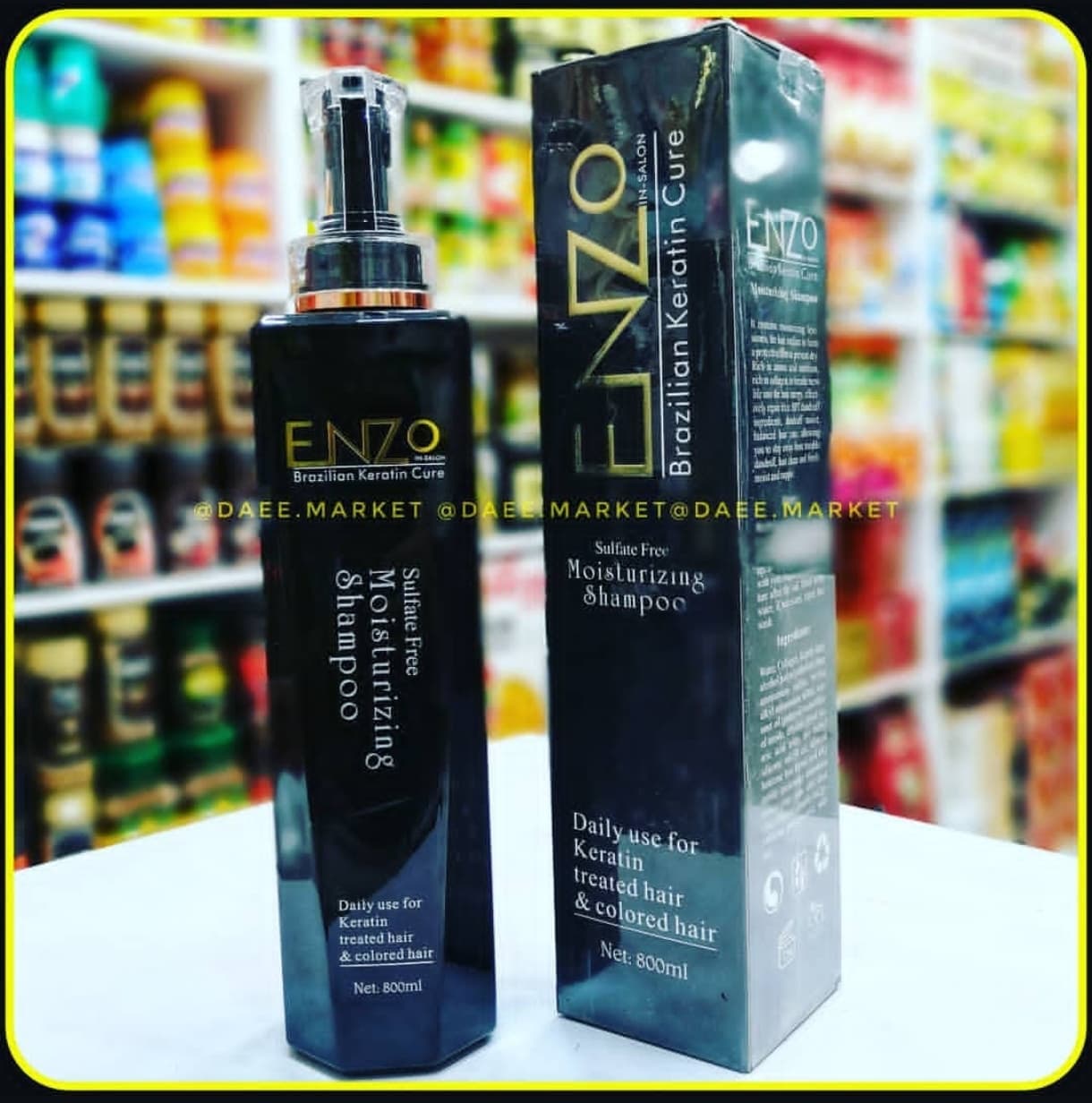 شامپو بدون سولفات انزو ۸۰۰ میلی‌لیتر ENZO Brazilian Keratin Cure Sulfate-Free Moisturizing Shampoo — تصویر ۲