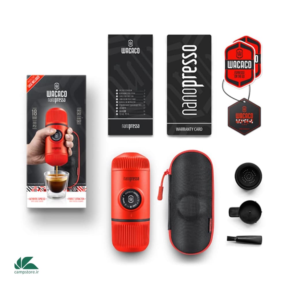 اسپرسو ساز واکاکو مدل Nanopresso Elements Lava Red — تصویر ۸