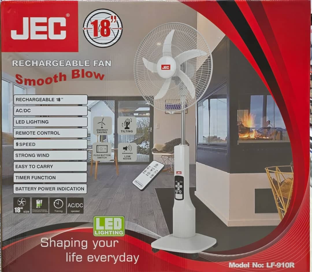 پنکه ایستاده شارژی و برقی JEC مدل 910