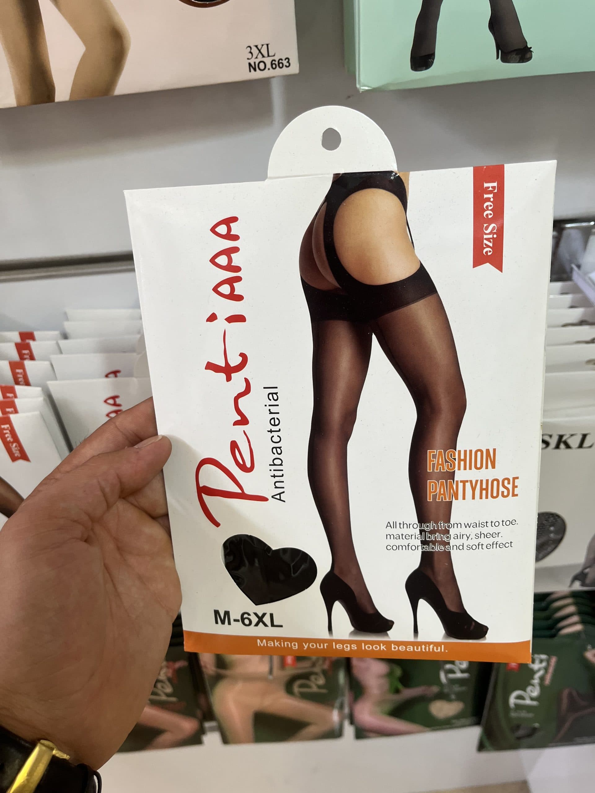 جوراب شلواری پنتی فاق باز بغل باز(پک6عددی)وارداتی شیشه ایی