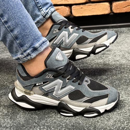 کفش و کتونی مردانه چرم طبیعی مدل نیوبالانس 9060 NEW BALANCE رنگ سرمه ای کد 8971 — تصویر ۳