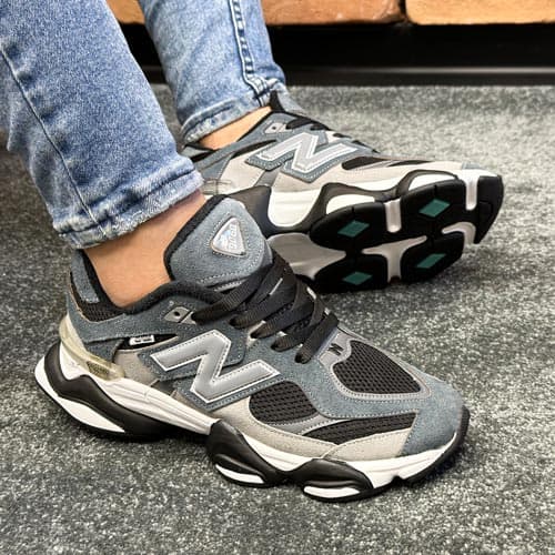 کفش و کتونی مردانه چرم طبیعی مدل نیوبالانس 9060 NEW BALANCE رنگ سرمه ای کد 8971 — تصویر ۲