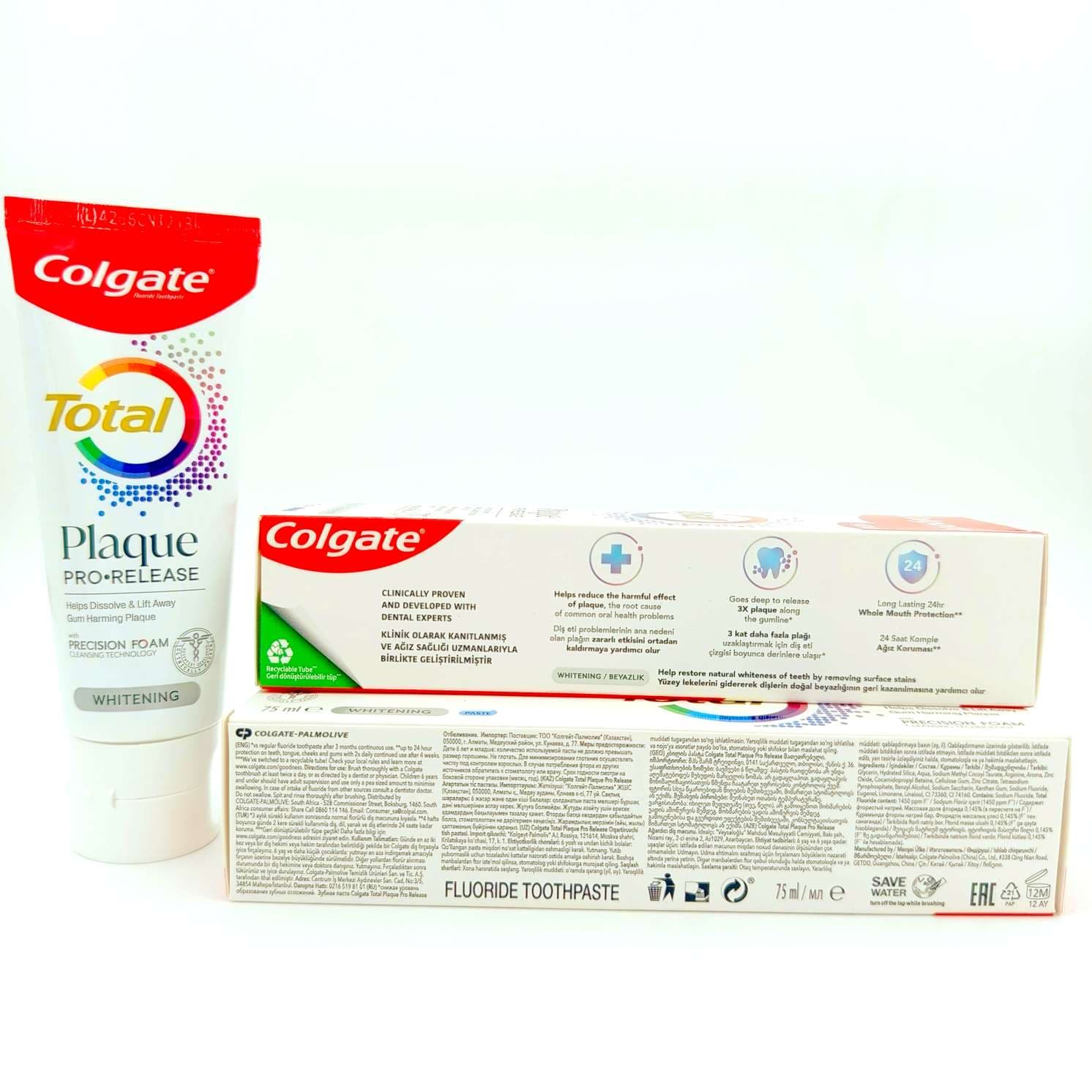 خمیردندان کلگیت توتال 75 میلی لیتر (Colgate Total Plaque Pro-Release 75ml) — تصویر ۳