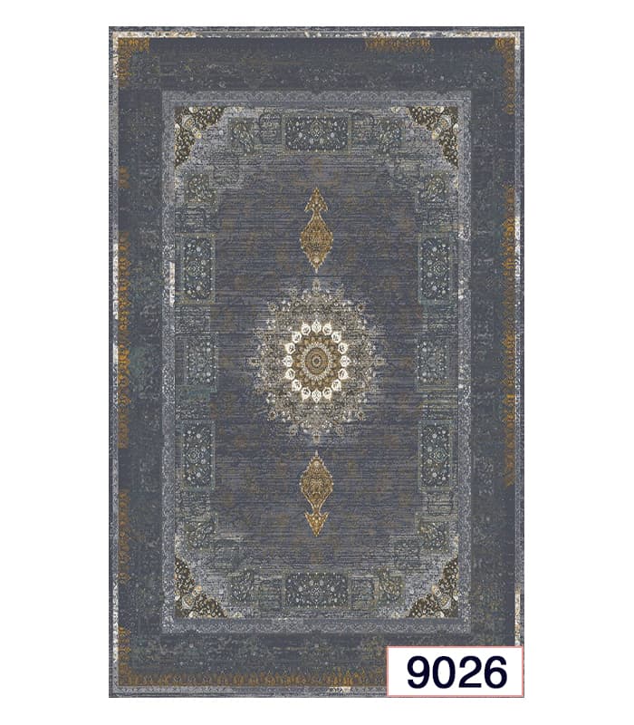 فرشینه پریمیوم فرش باکس وینتیج طوسی طلائی9026