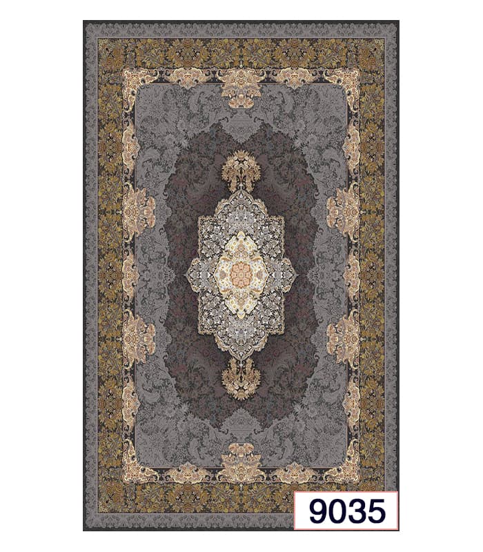 فرشینه پریمیوم فرش باکس وینتیج طوسی طلائی9035 — تصویر ۲