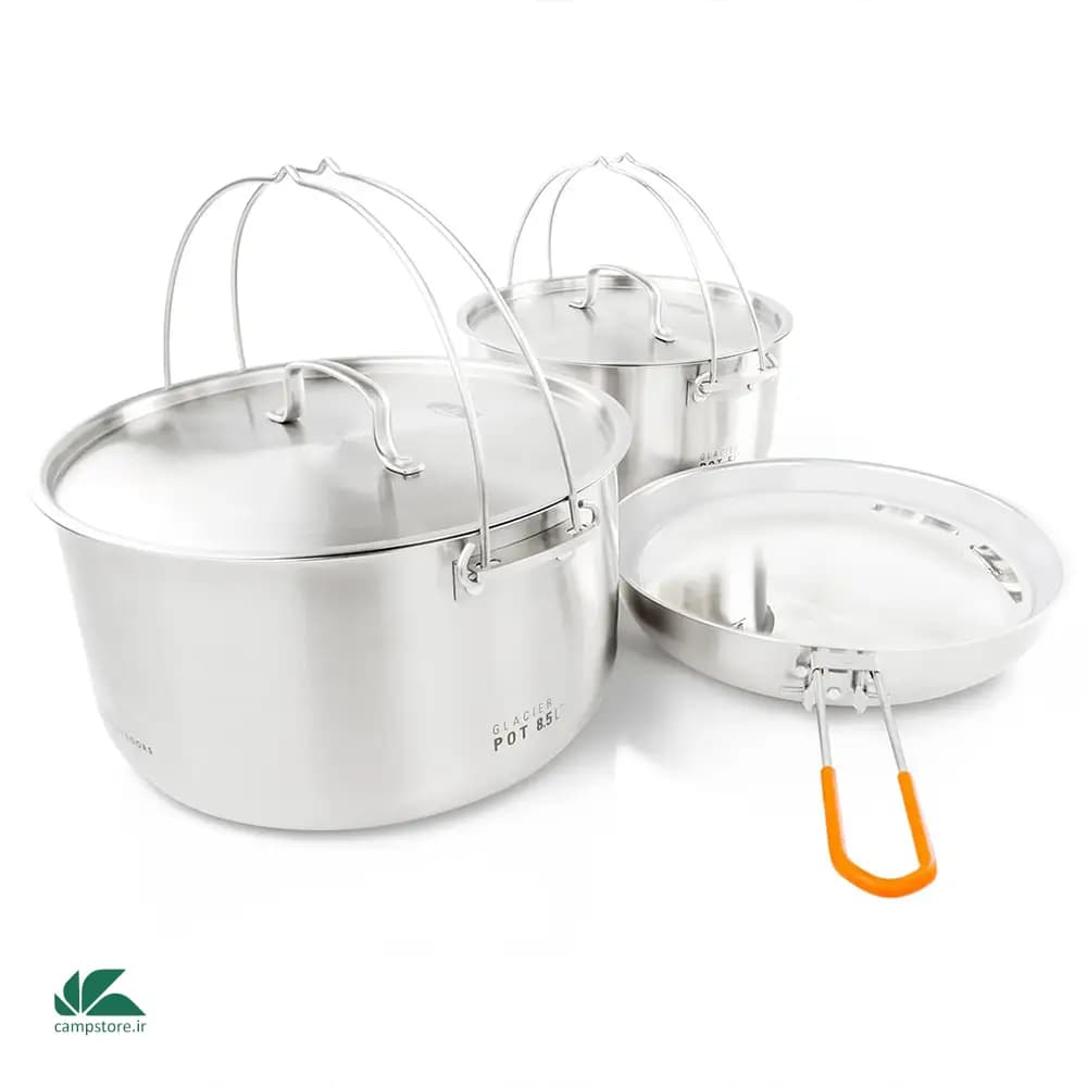 ست ظروف 8 نفره جی اس آی مدل Glacier Stainless Troop Cookset — تصویر ۲