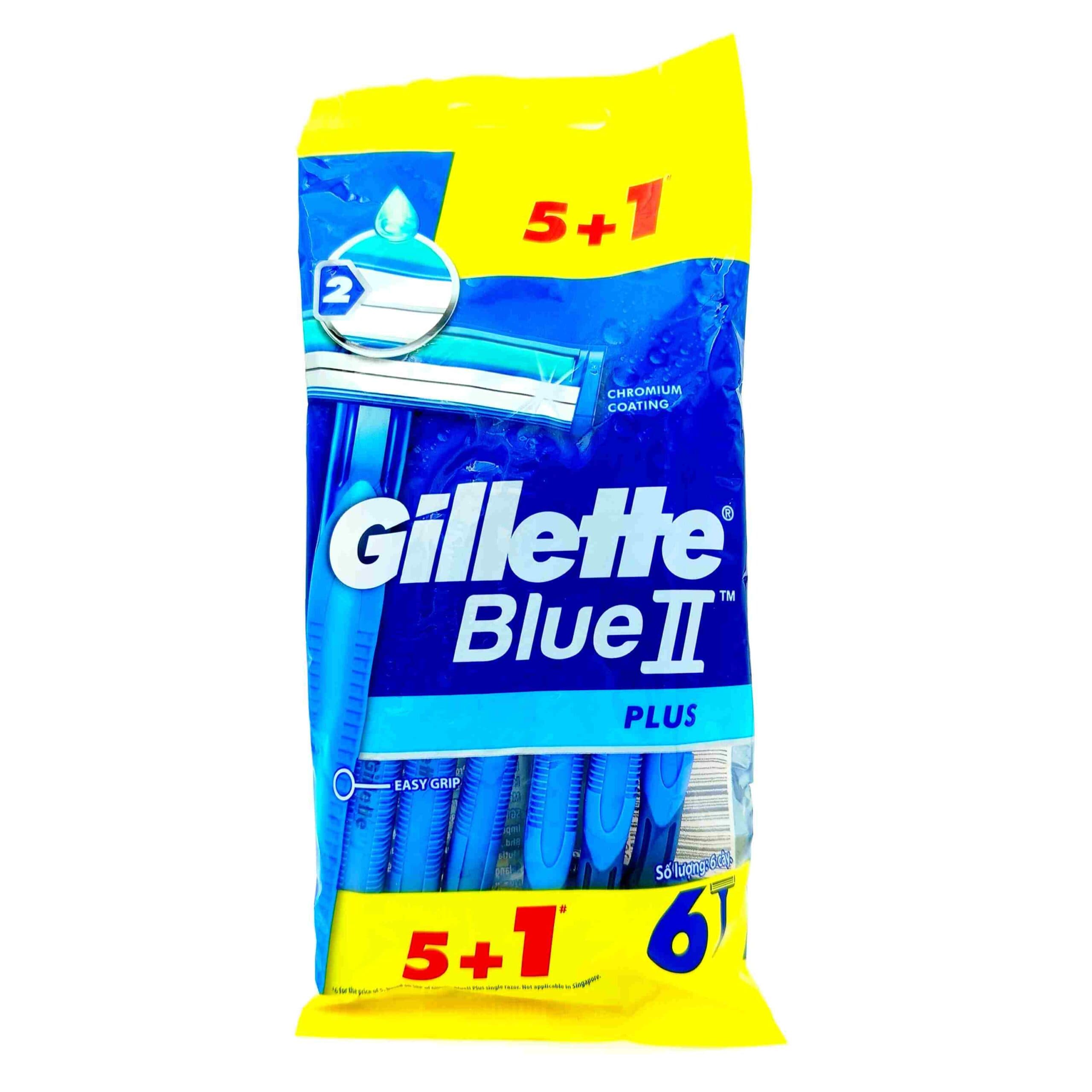 خودتراش ژیلت مدل Blue II Plus بسته ۶ عددی (۵+۱)