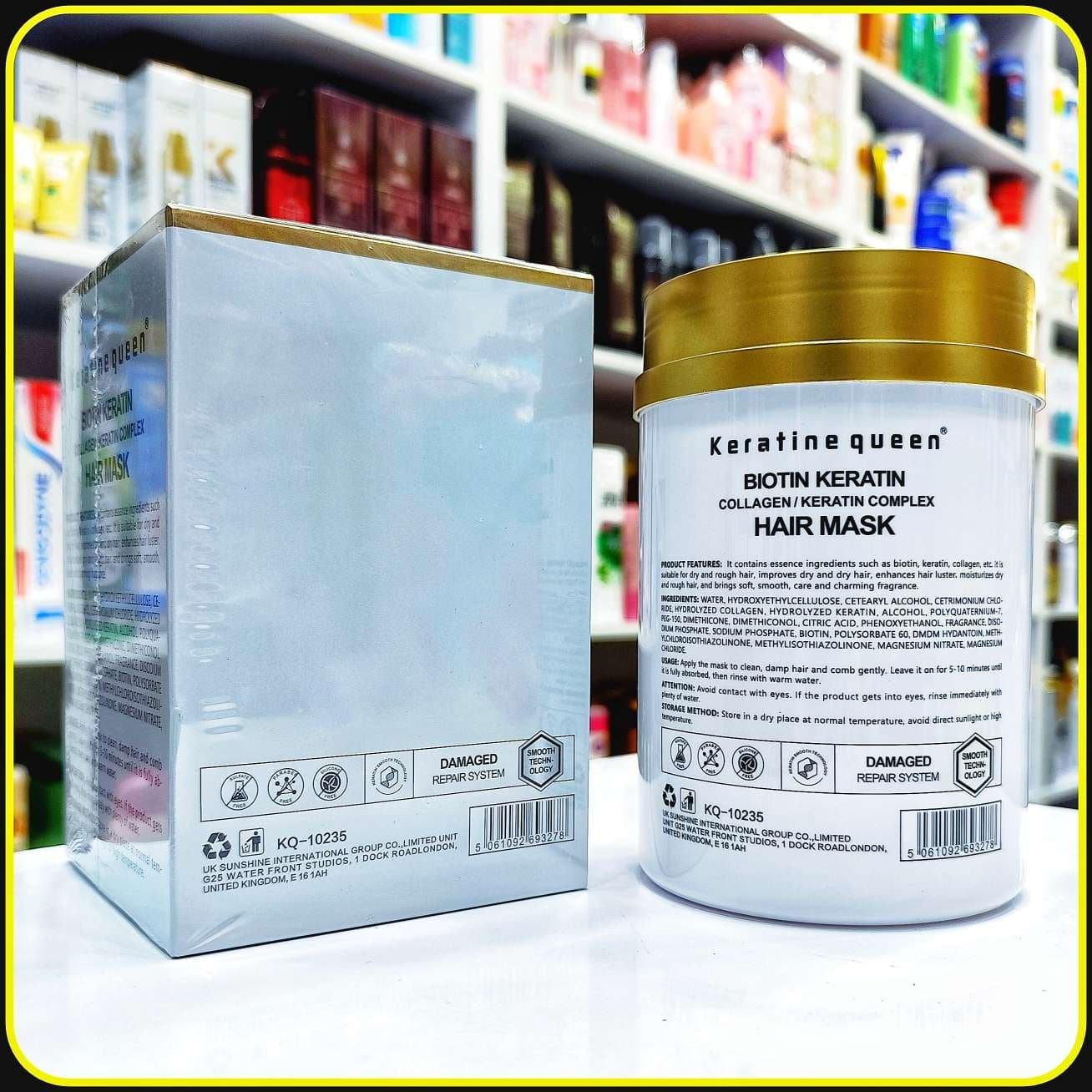 ماسک مو بیوتین کراتین Keratine Queen حجم 1000 میلی‌لیتر | Biotin Keratin Hair Mask — تصویر ۲