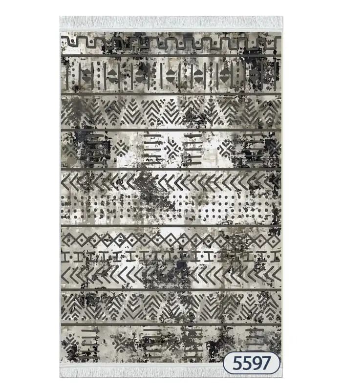 فرشینه پریمیوم فرش باکس طرح مراکشی طوسی کد5597 — تصویر ۲