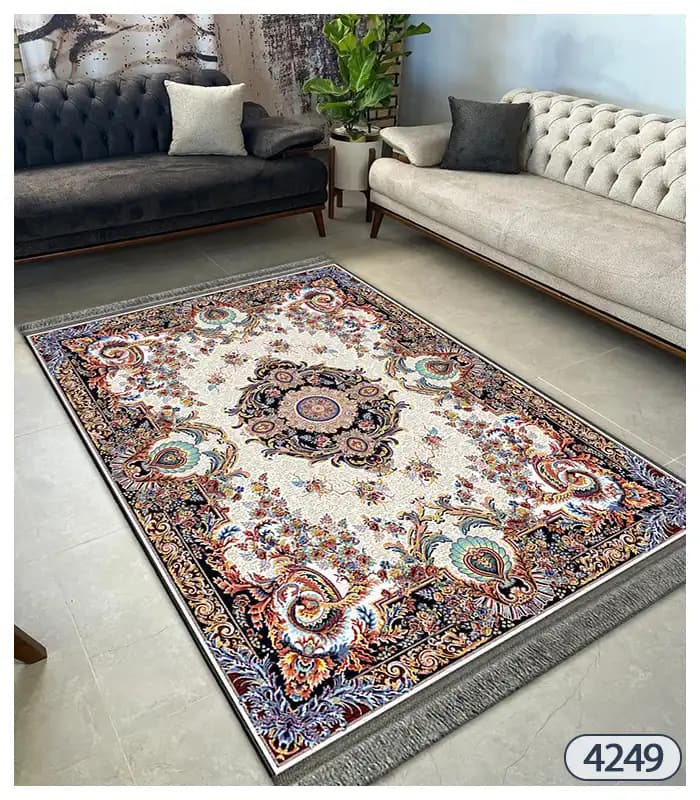فرشینه پریمیوم طرح کلاسیک کرم کد4249 — تصویر ۲