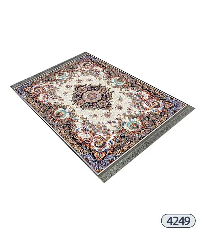 فرشینه پریمیوم طرح کلاسیک کرم کد4249 — تصویر ۳