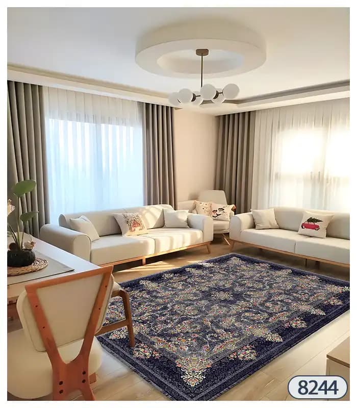 فرشینه پریمیوم سرمه ای ترکیبی لاکی کد8244 — تصویر ۳