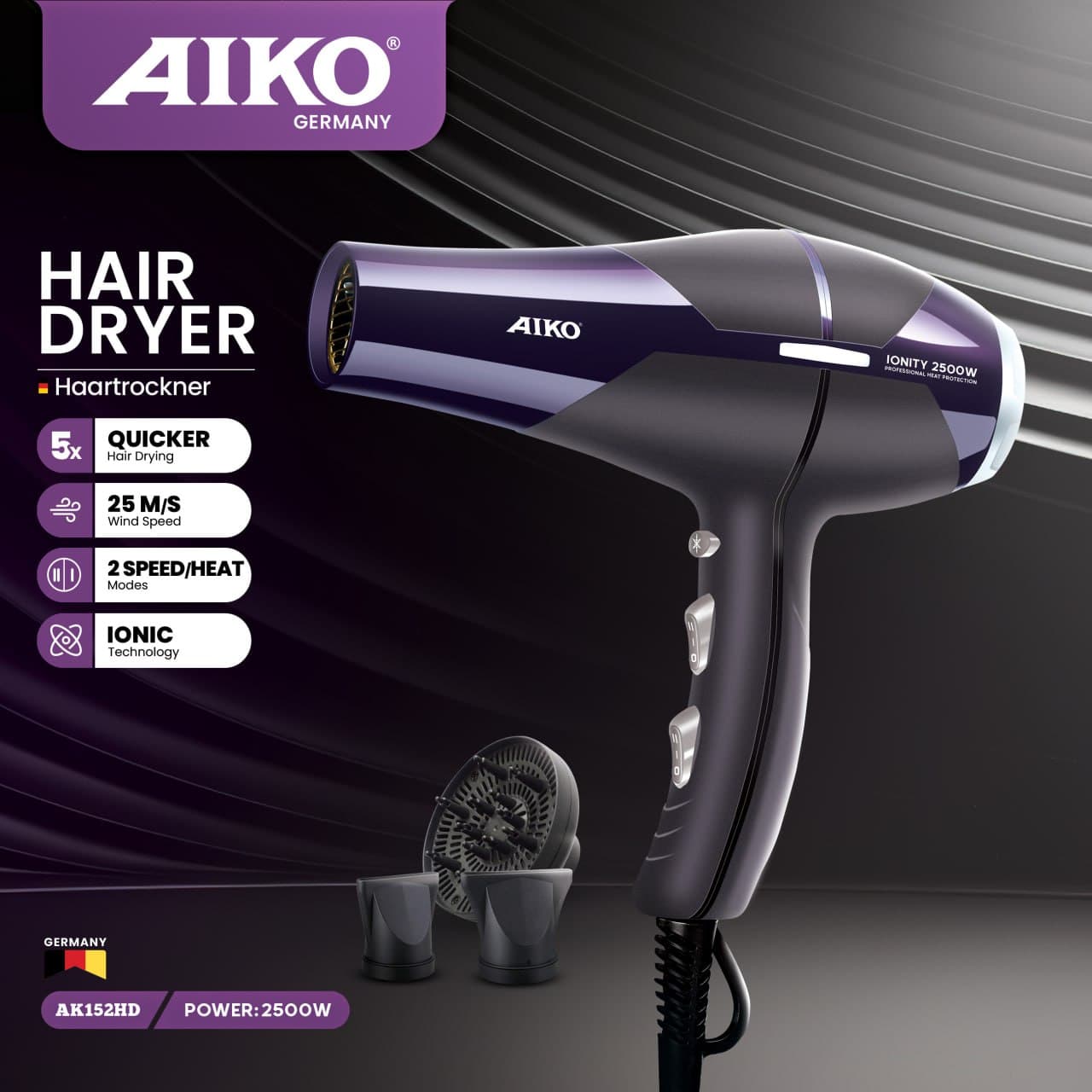 سشوار حرفه ای آیکو مدل AK152HD