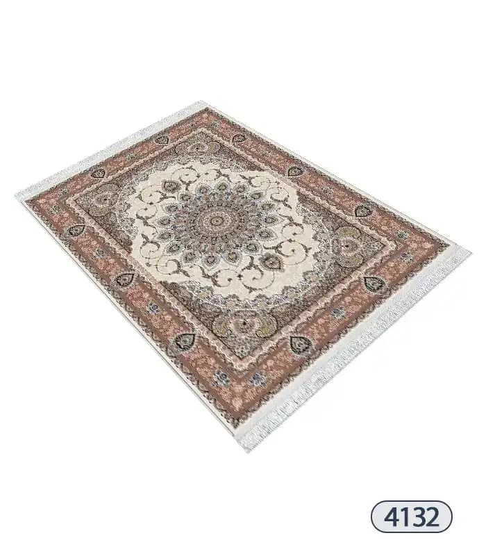 فرشینه کلاسیک درباری کرم گلبهی کد4032 — تصویر ۳