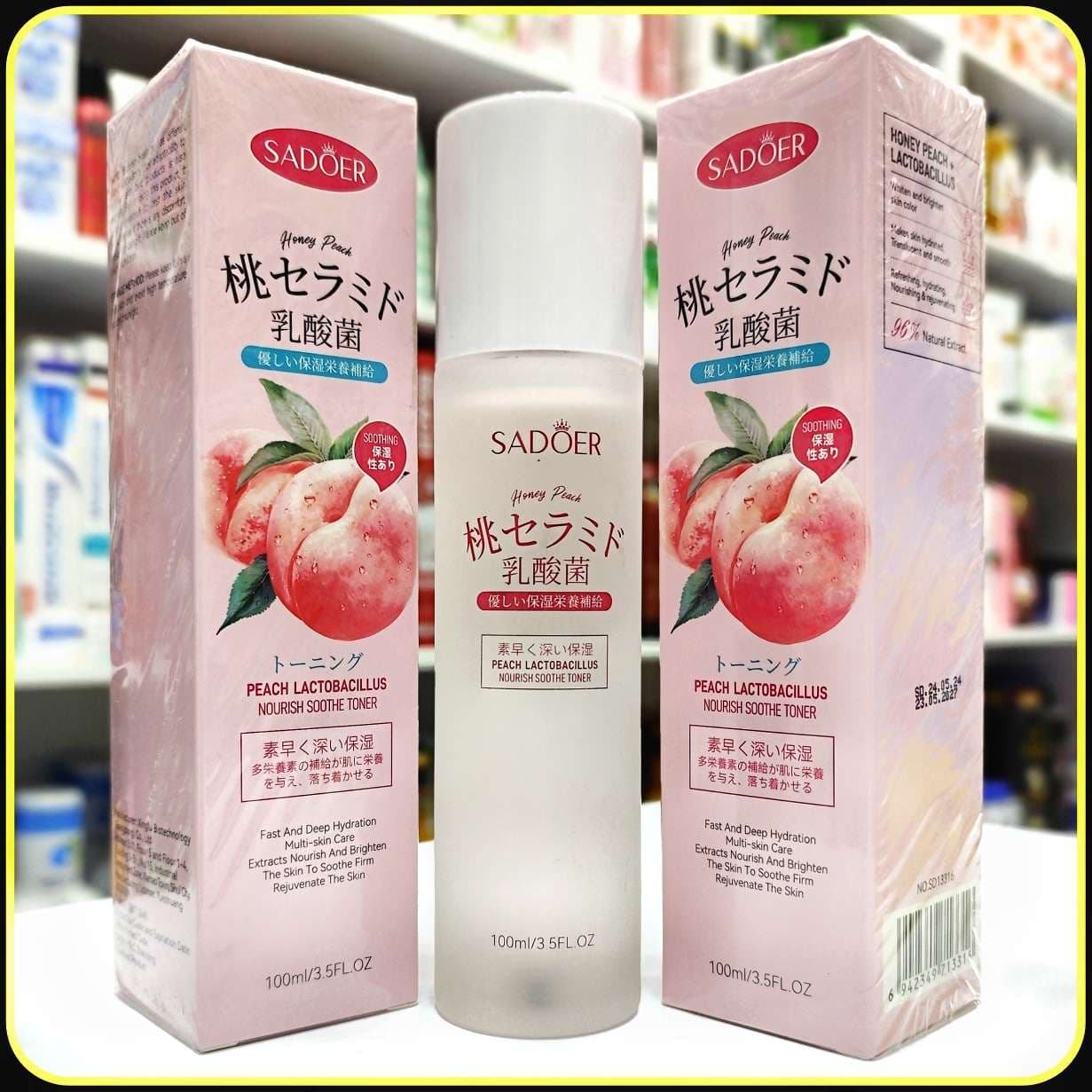 تونر لاکتوباسیلوس هلو سادور SADOER Honey Peach Lactobacillus Nourish Soothing Toner 100ml