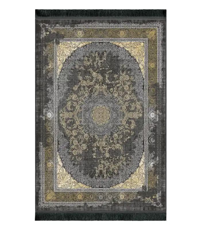فرشینه کلاسیک وینتیج طوسی قابل شستشو کد8147