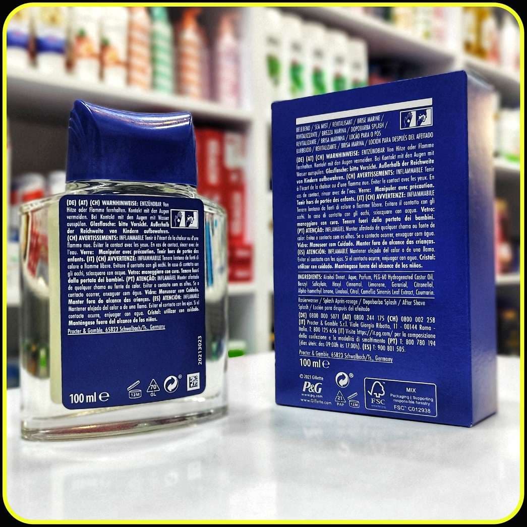 افترشیو ژیلت Revitalizing Sea Mist حجم 100 میلیلیتر | Gillette After Shave Splash — تصویر ۲