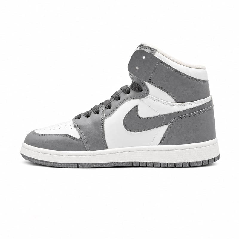 کفش و کتانی مردانه ساقدار مدل NIKE JORDAN 1 رنگ سفید طوسی کد 2426 — تصویر ۴