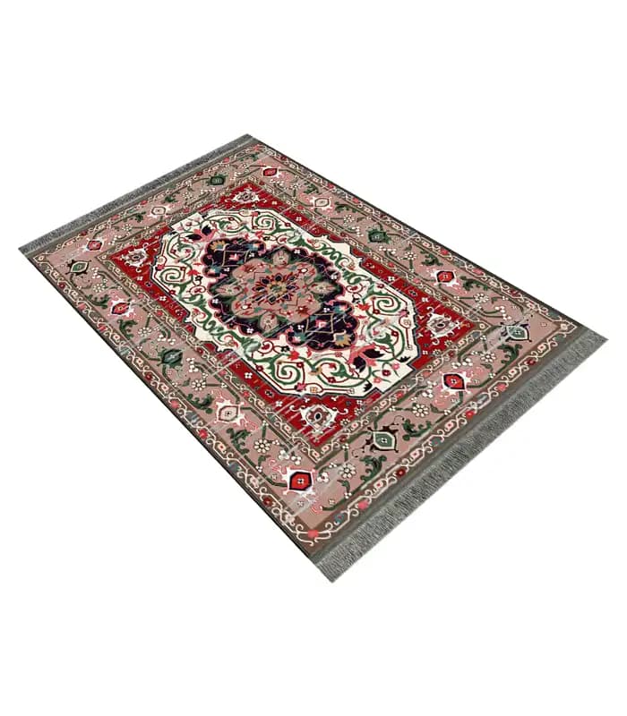 فرشینه کلاسیک نقشه اسلیمی کرم پیازی وینتیج کد4060 — تصویر ۵