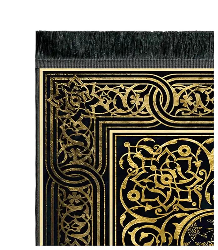 فرشینه کلاسیک نقشه وینتیج مشکی کد4145 — تصویر ۴